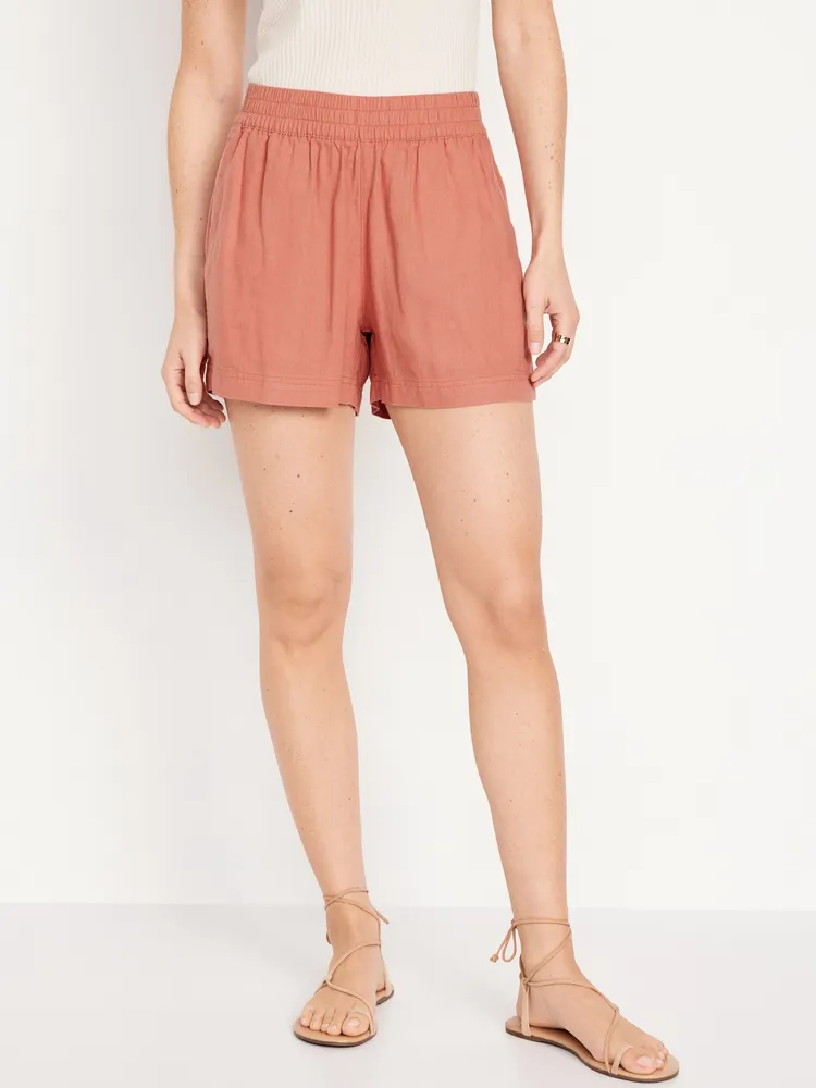 Old Navy High-Waisted Linen-Blend Pull-On Shorts for Women - 3.5-inch  inseam