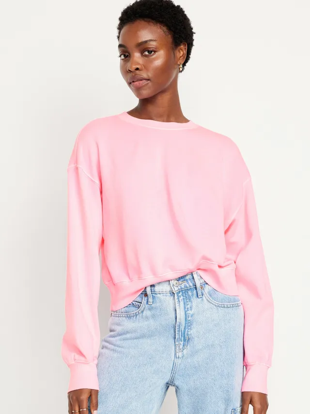 Oversized Cropped Fleece Sweatshirt