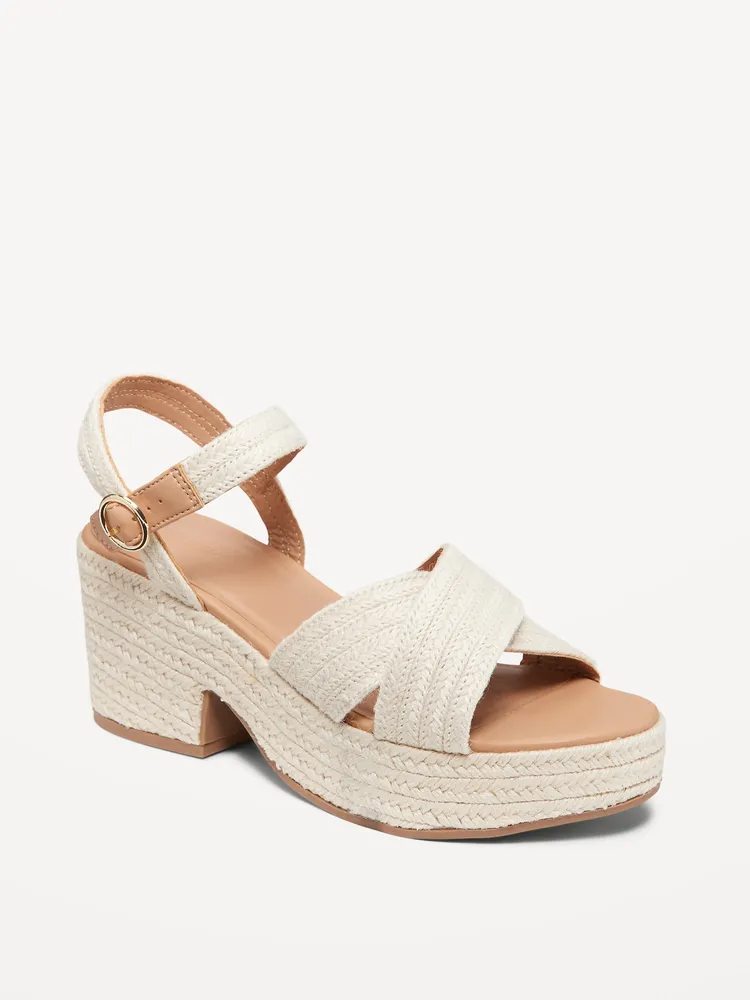 Espadrille Cross-Strap Platform Sandals