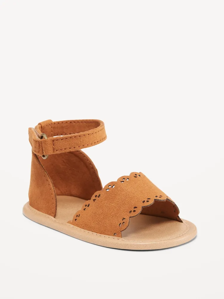 Scallop-Trim Sandals for Baby