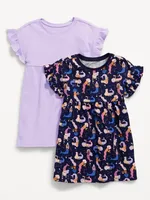 Flutter-Sleeve Dress 2-Pack for Toddler Girls