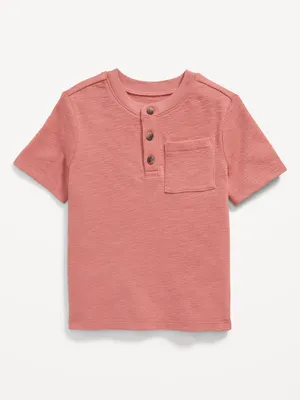 Soft-Knit Henley Pocket T-Shirt for Toddler Boys