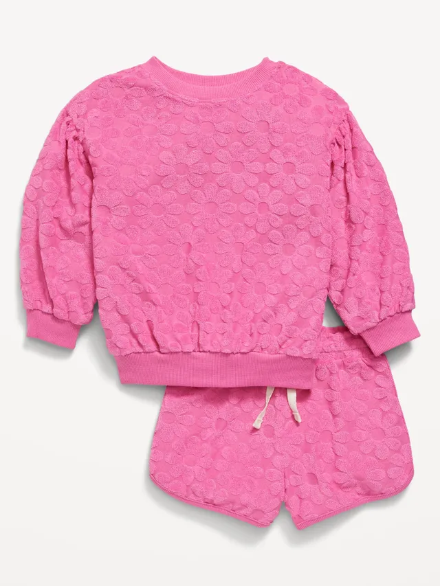 Old Navy Long Puff-Sleeve Sweatshirt and Shorts Set for Toddler Girls