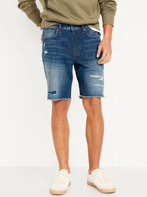 Slim Ripped Jean Shorts - 9.5-inch inseam