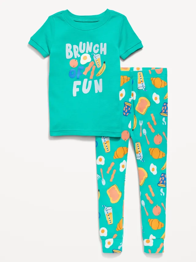 Unisex Matching Print Pajama Set for Toddler & Baby