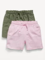 Linen-Blend Pull-On Shorts 2-Pack for Toddler Girls