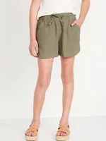 Linen-Blend Drawstring Shorts for Girls