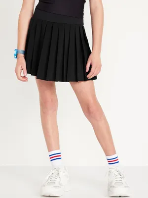 High-Waisted Pleated Performance Skort for Girls