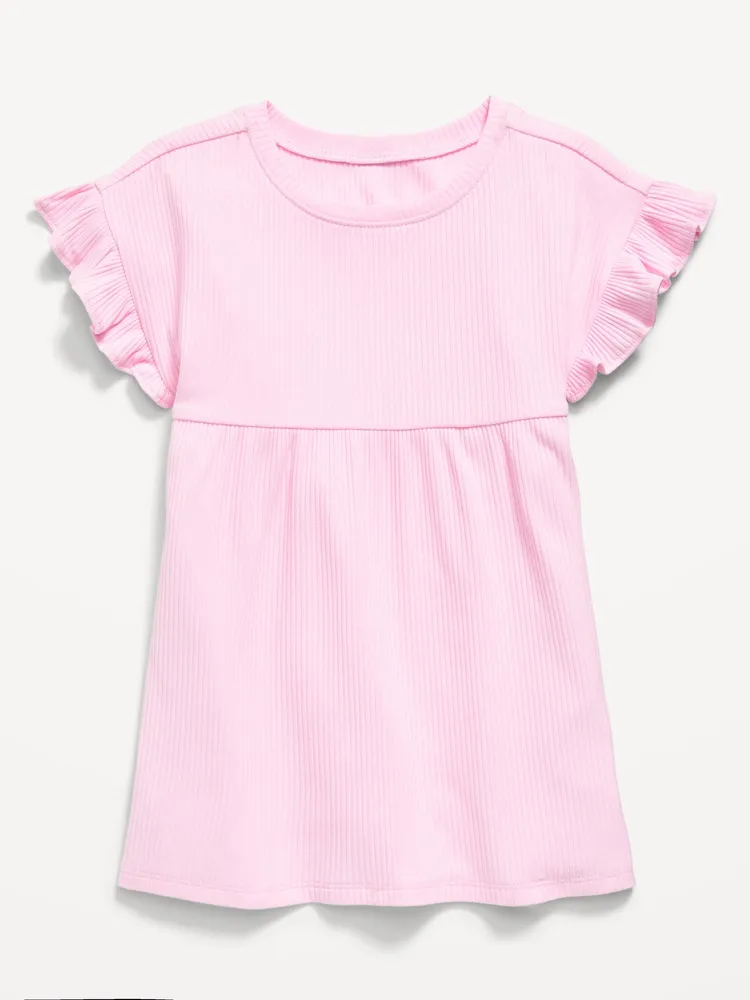 Short-Sleeve Ruffle-Trim Dress for Toddler Girls