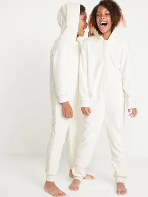 Gender-Neutral Bunny Sherpa One-Piece Pajama for Kids