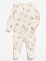 Unisex 2-Way-Zip Sleep & Play Printed Footed One-Piece for Baby