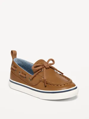 Faux-Leather Boat Shoes for Toddler Boys