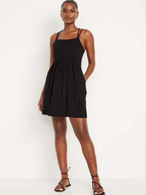 Fit & Flare Strappy Mini Dress