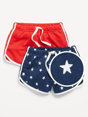 Functional Drawstring French Terry Pull-On Shorts for Toddler Girls