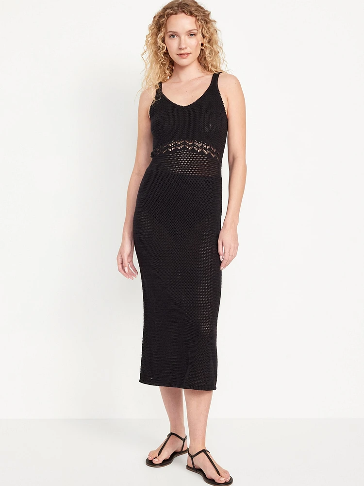 leeveless Crochet Midi Dress