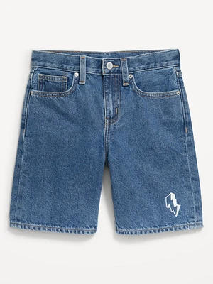 Baggy Non-Stretch Jean Shorts for Boys (At Knee