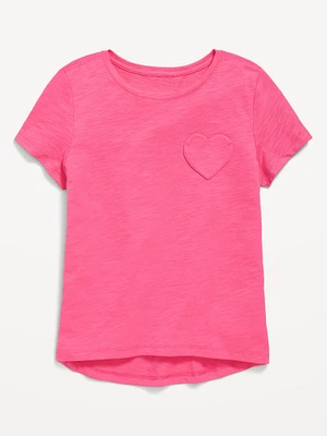 Softest Short-Sleeve Heart-Pocket T-Shirt for Girls