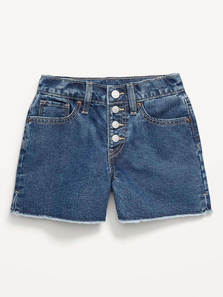 High-Waisted Wow Frayed-Hem Jean Shorts for Girls