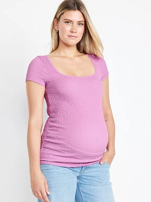 Maternity Short Sleeve Crinkle Gauze Top