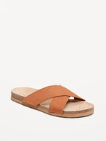 Cross-Strap Cork Sandals