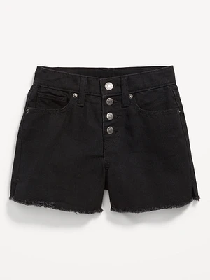 High-Waisted Wow Frayed-Hem Jean Shorts for Girls