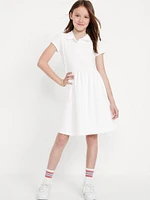 chool Uniform Fit & Flare Pique Polo Dress for Girls