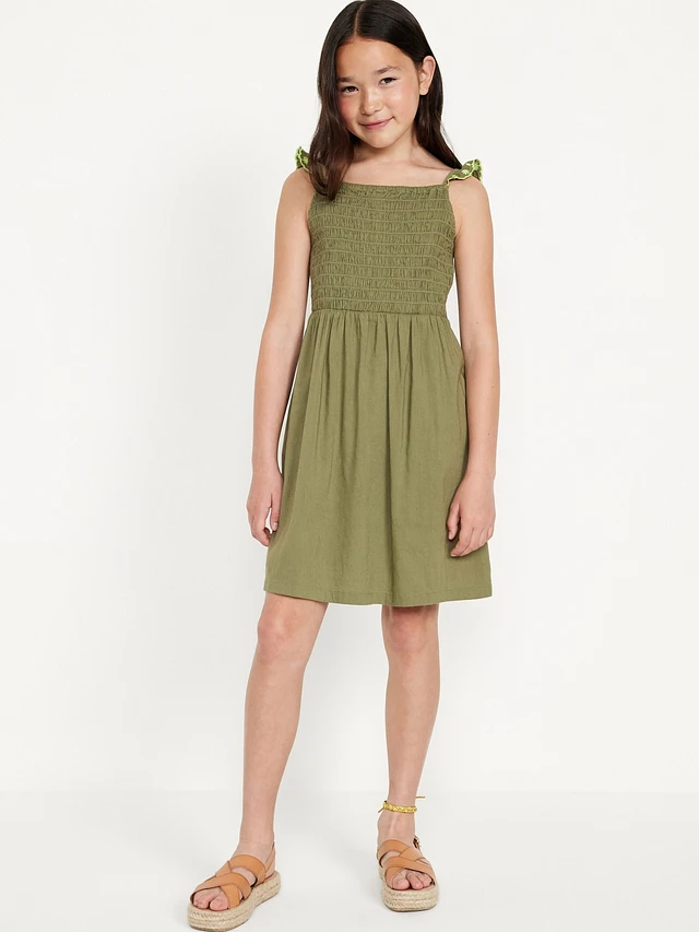 Old Navy Sleeveless Fit and Flare Smocked Dress for Girls | Liberty Center
