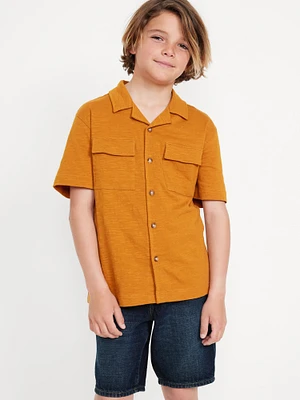 hort-leeve oft-Knit Utility Pocket hirt for Boys