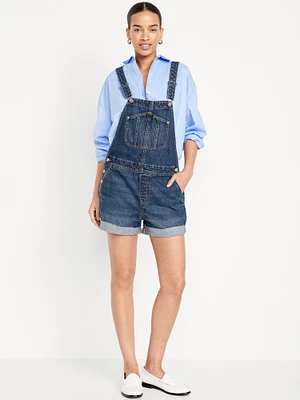 Slouchy Jean Cut-Off Shortalls - 3.5-inch inseam