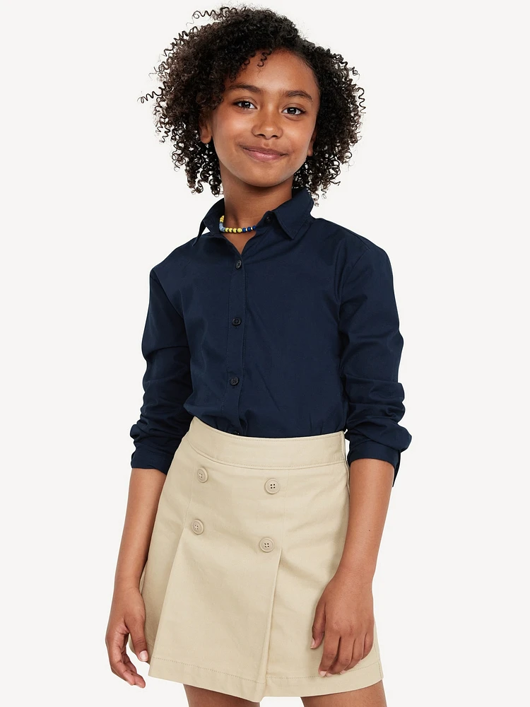 School Uniform ong-Sleeve Shirt for Girls