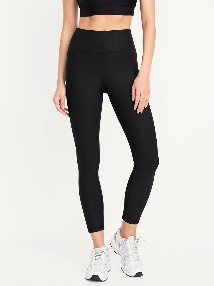 High-Waisted PowerSoft Ribbed Leggings