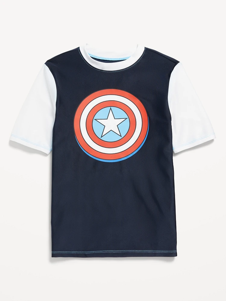 Licensed Short-Sleeve Rashguard Swim Top for Boys