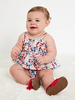 Sleeveless Smocked Ruffled One-Piece Romper for Baby