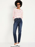 High-Waisted Button-Fly OG Straight Ankle Jeans