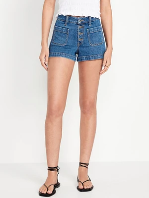 High-Waisted Jean Shorts - 3-inch inseam