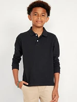 School Uniform ong-Sleeve Polo Shirt for Boys