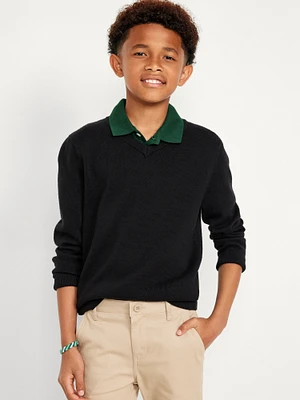 School Uniform Solid V-Neck Sweater for Boys