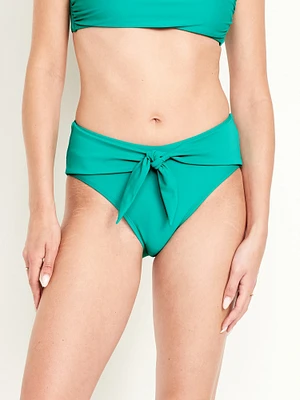 High-Waisted Bikini Swim Bottoms