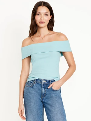 Off-Shoulder Ribbed Top