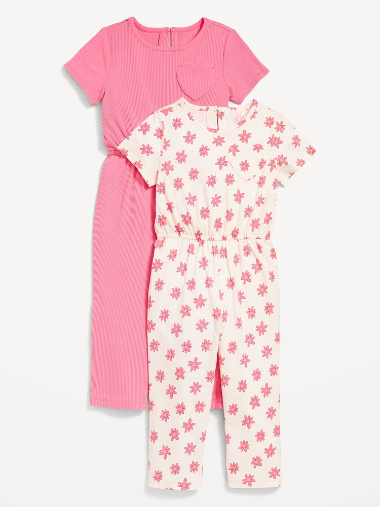 Short-Sleeve Jumpsuit 2-Pack for Toddler Girls