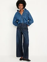 High-Waisted Baggy Wide-Leg Trouser Jeans