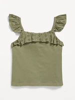 Fitted Ruffle-Trim Tank Top for Girls