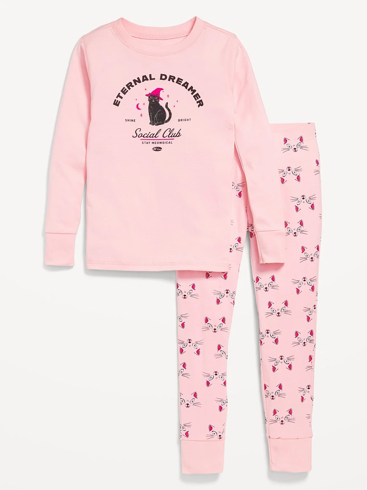 Printed Snug-Fit Pajama Set for Girls