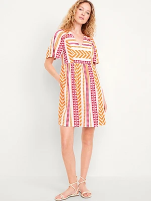 Jacquard Mini Swing Dress