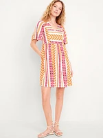 Jacquard Mini Swing Dress