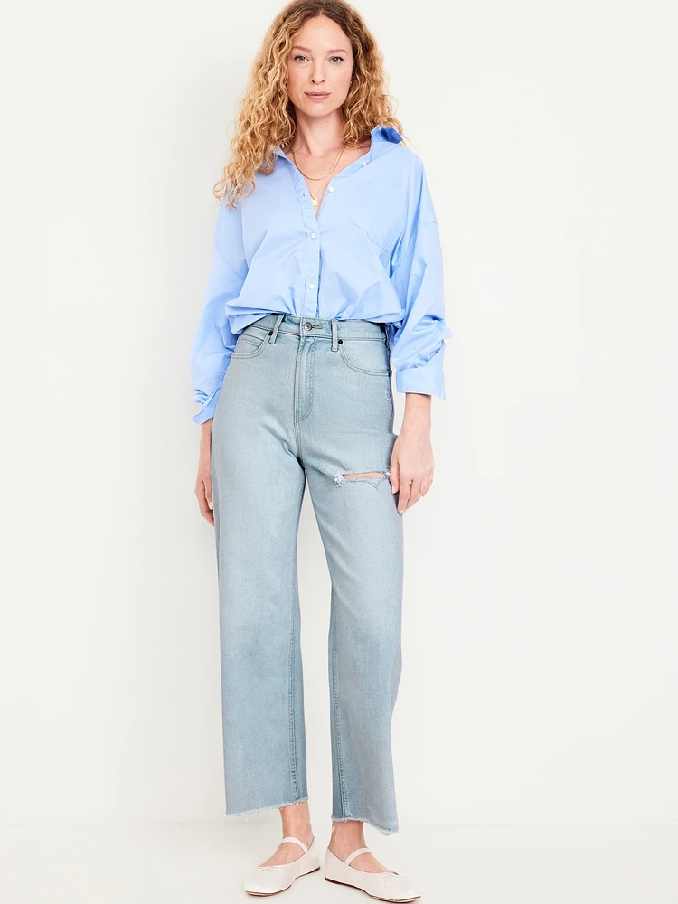 Extra High-Waisted Wide-Leg Crop Jeans