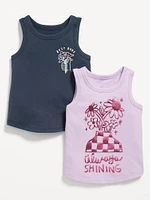 Graphic Tank Top 2-Pack for Toddler Girls