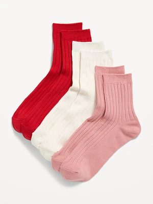 Ribbed Crew Sock 3-Pack for Women