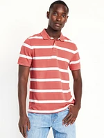 Classic Fit Striped Pique Polo