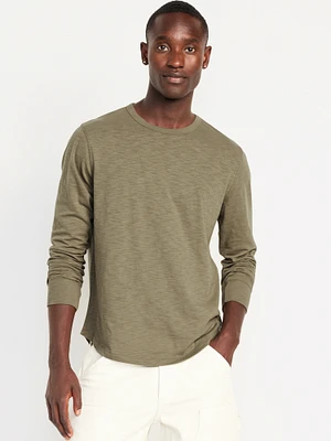 Curved-Hem Slub-Knit T-Shirt